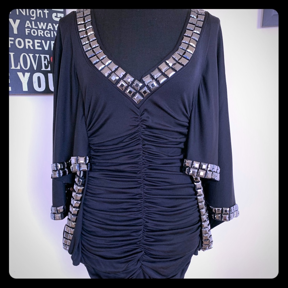Bebe metallic accented dress